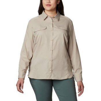 Columbia Overhemd Dames, Silver Ridge Lite Long Sleeve Plus Size Khaki, 57XAEUYOD